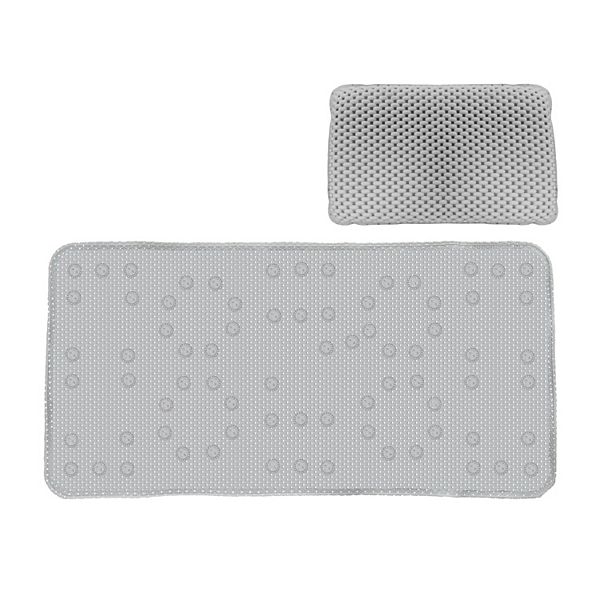 Popular Bath 2piece Waffle Tub Mat & Spa Pillow Set