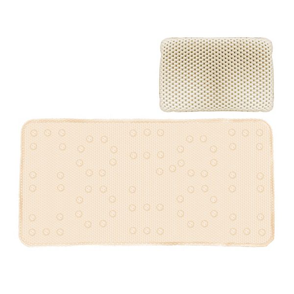 Popular Bath 2piece Waffle Tub Mat & Spa Pillow Set