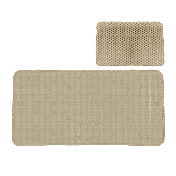 Popular Bath 2piece Waffle Tub Mat & Spa Pillow Set