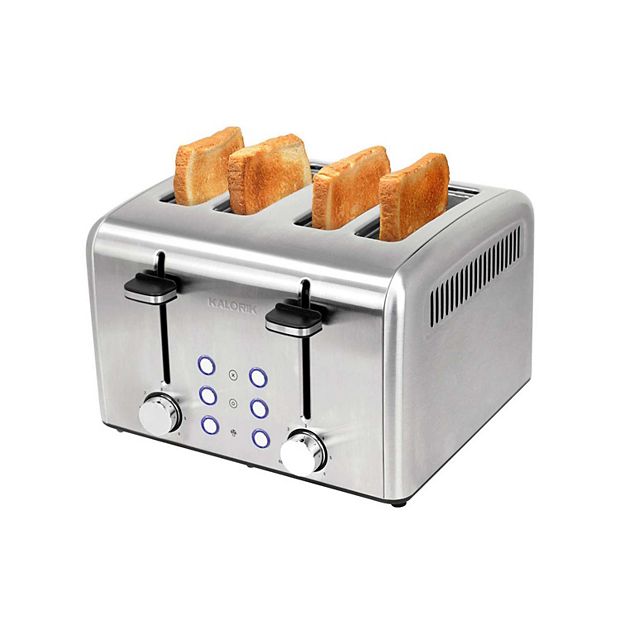 Kalorik Stainless Steel 4-Slice Long-Slot Toaster