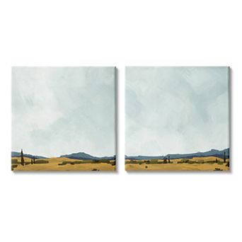 Stupell Home Decor Mountain Meadow Landscape Canvas Wall Art 2 pc Set