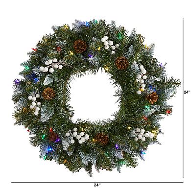 nearly natural Artificial Snow Tipped LED Christmas Wreath