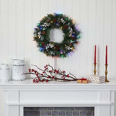 nearly natural Artificial Snow Tipped LED Christmas Wreath