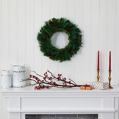 nearly natural Mixed Pine Artificial Christmas Wreath