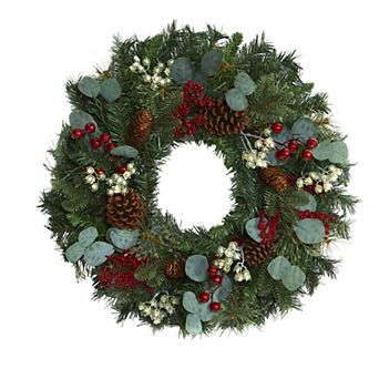 nearly natural Eucalyptus Pine Artificial Wreath