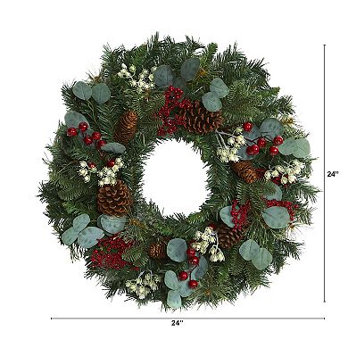 nearly natural Eucalyptus Pine Artificial Wreath