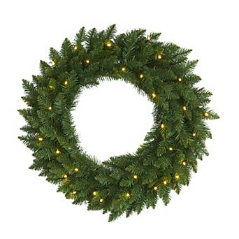 nearly natural Green Pine LED Artificial Christmas Wreath
