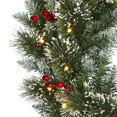 nearly natural Frosted Swiss Pine LED Artificial Wreath