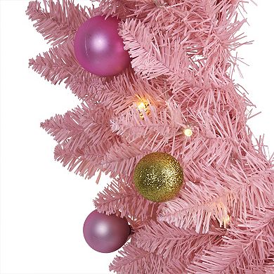 nearly natural Pink LED Artificial Christmas Wreath