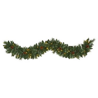 nearly natural 6-ft. White Mountain Pine LED Artificial Garland