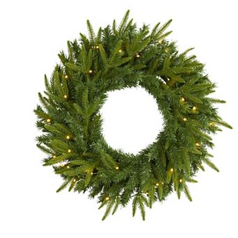 nearly natural Long Pine LED Artificial Christmas Wreath