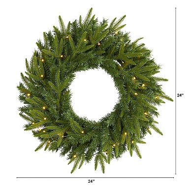 nearly natural Long Pine LED Artificial Christmas Wreath