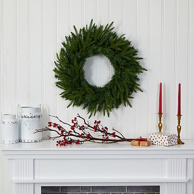 nearly natural Long Pine LED Artificial Christmas Wreath