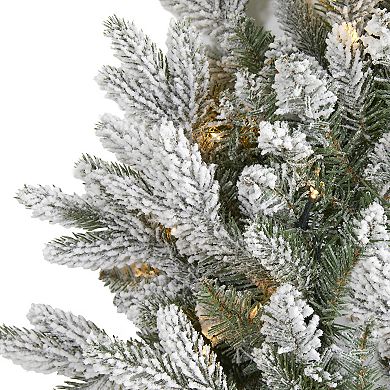 nearly natural LED Flocked Artificial Christmas Wreath
