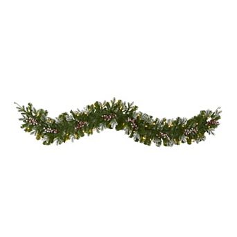 nearly natural 6-ft. Snow Tipped Artificial Christmas Garland