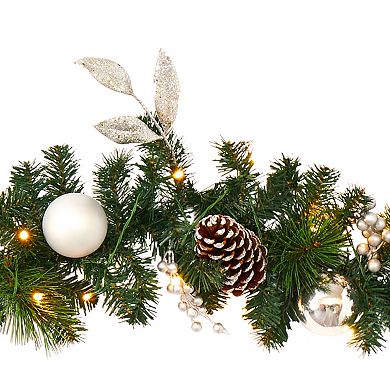 nearly natural 9-ft. Ornament LED Artificial Christmas Garland