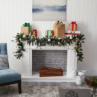 nearly natural 9-ft. Ornament LED Artificial Christmas Garland