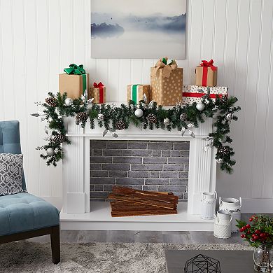 nearly natural 9-ft. Ornament LED Artificial Christmas Garland