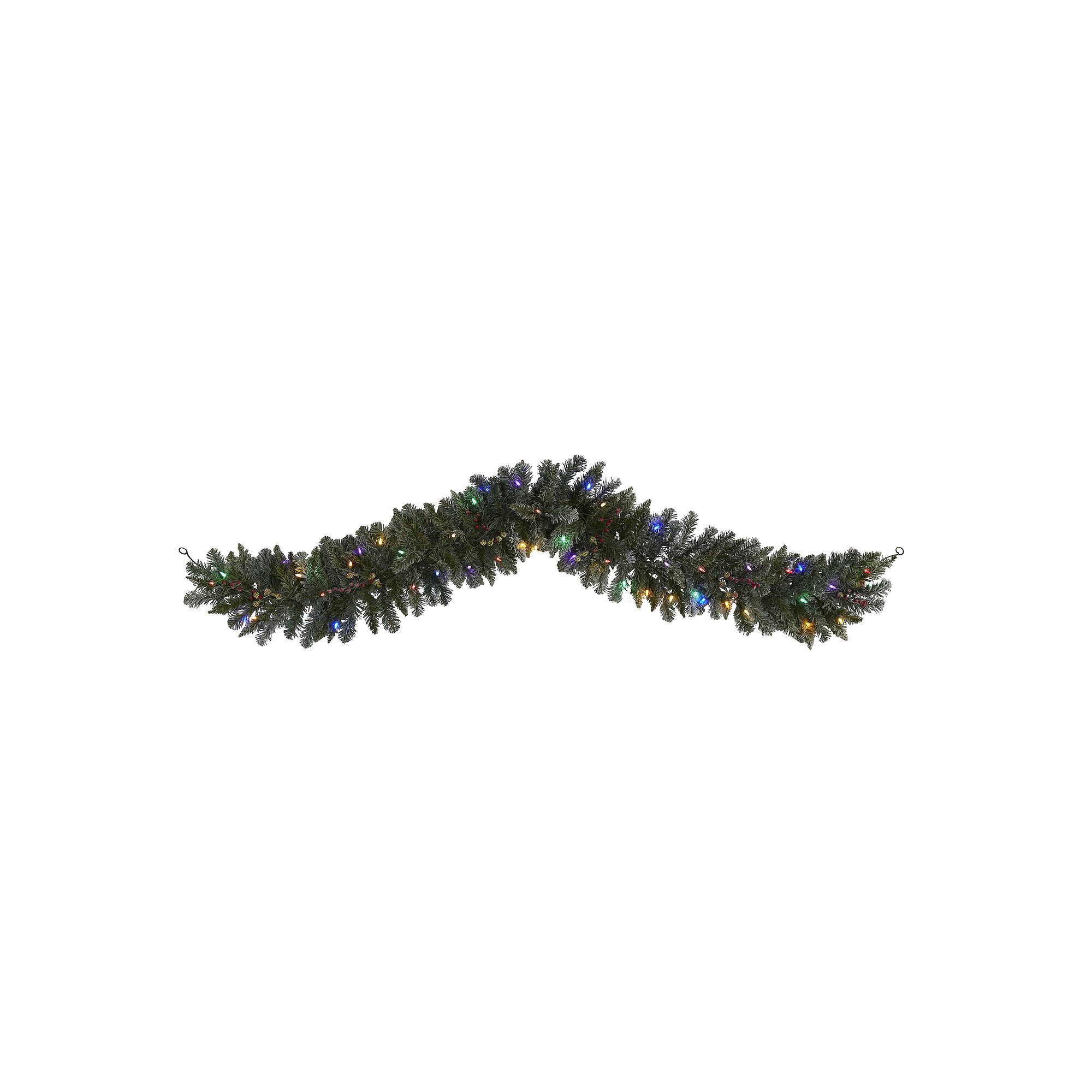 nearly natural 6-ft. Flocked Artificial Christmas Garland, Green