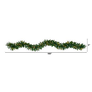 nearly natural 9-ft. Christmas Pine LED Artificial Garland