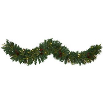 nearly natural 6-ft. Mixed Pine LED Artificial Christmas Garland
