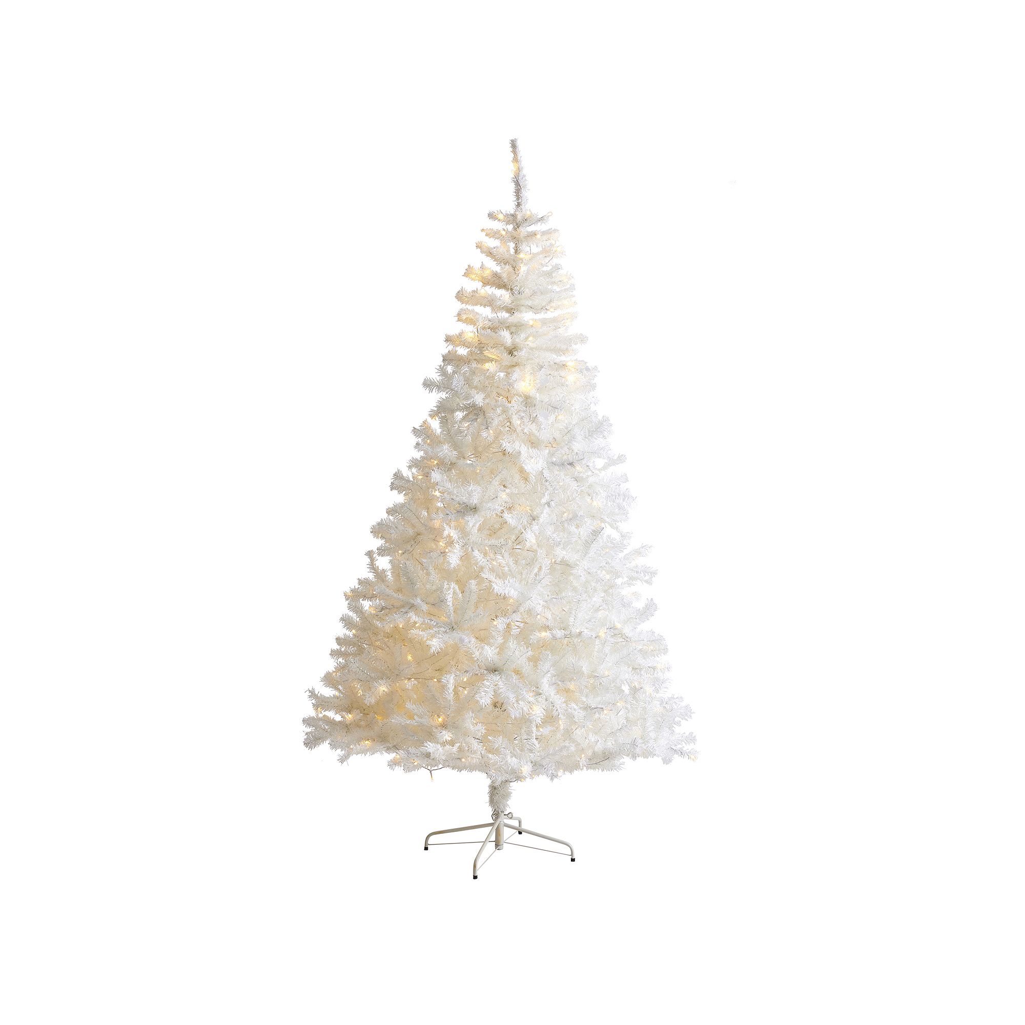 nearly natural 7.5-ft. White Artificial Christmas Tree, Green