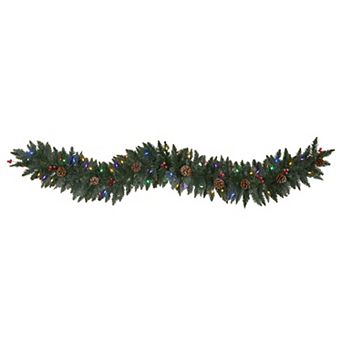 nearly natural 6-ft. Snow Dusted LED Artificial Christmas Garland