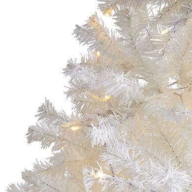 nearly natural 8-ft. Pre-Lit White Artificial Christmas Tree