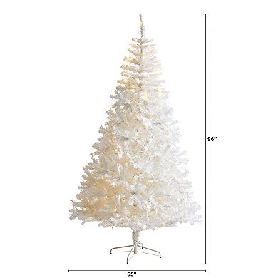 nearly natural 8-ft. Pre-Lit White Artificial Christmas Tree
