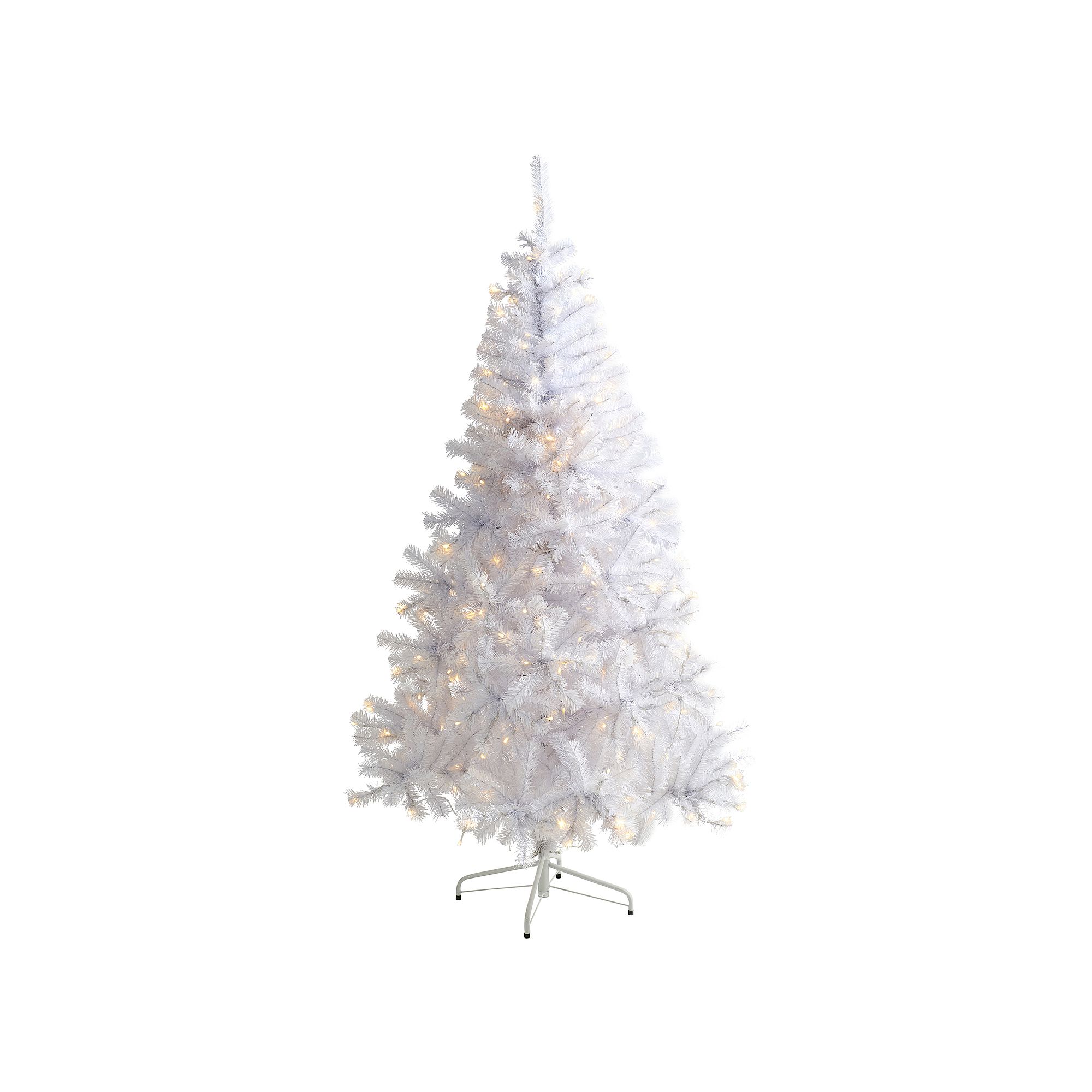 nearly natural 6-ft. White 250-Light Artificial Christmas Tree, Green