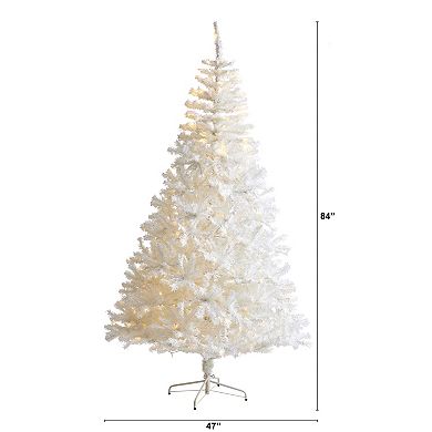 nearly natural 7-ft. White 350-Light Artificial Christmas Tree