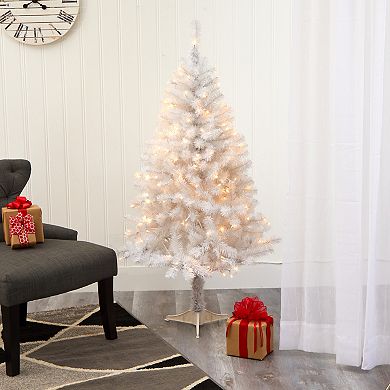 nearly natural 4-ft. White 100-Light Artificial Christmas Tree