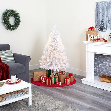 nearly natural 4-ft. White 100-Light Artificial Christmas Tree