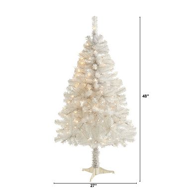 nearly natural 4-ft. White 100-Light Artificial Christmas Tree