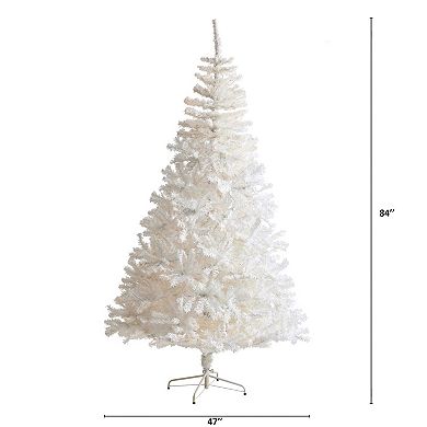 nearly natural 7-ft. White Artificial Christmas Tree