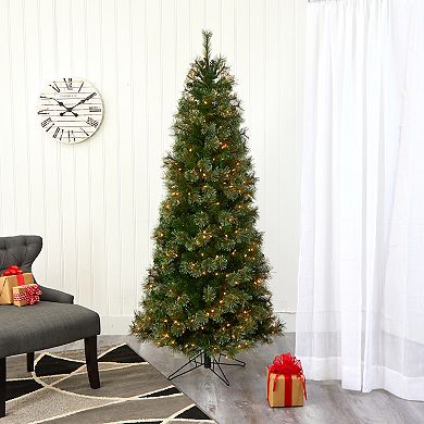 nearly natural 6.5-ft. Cashmere Slim 350-Light Artificial Christmas Tree