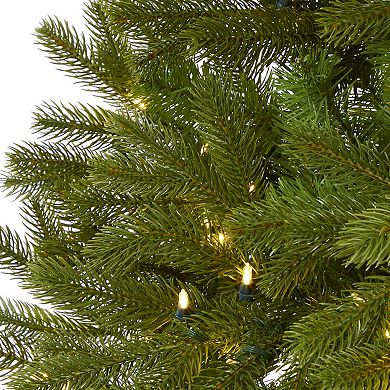 nearly natural 6-ft. Cambridge Spruce Flat Back 350-Light Artificial Christmas Tree