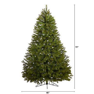 nearly natural 6-ft. Cambridge Spruce Flat Back 350-Light Artificial Christmas Tree