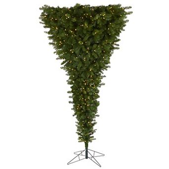 nearly natural 8-ft. Sun Valley Spruce Upside Down 850-Light Artificial Christmas Tree