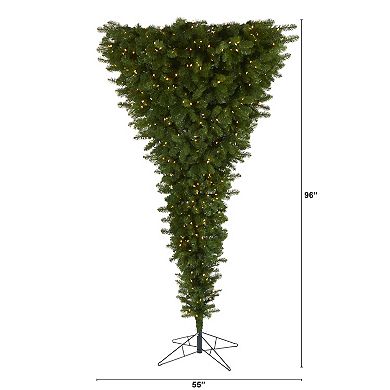nearly natural 8-ft. Sun Valley Spruce Upside Down 850-Light Artificial Christmas Tree