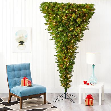 nearly natural 8-ft. Sun Valley Spruce Upside Down 850-Light Artificial Christmas Tree