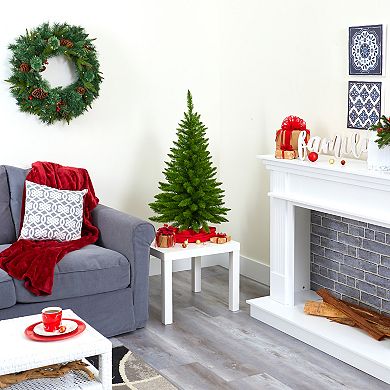 nearly natural 3-ft. Providence Pine 50-Light Artificial Christmas Tree