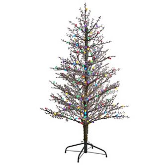 nearly natural 5-ft. Frosted Berry Twig 200-Light Artificial Christmas Tree