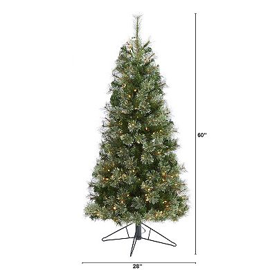 nearly natural 5-ft. Cashmere Slim 250-Light Artificial Christmas Tree
