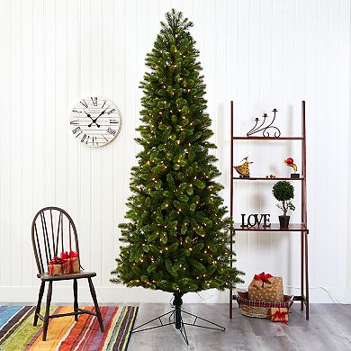 nearly natural 8-ft. Slim Virginia Spruce 600-Light Artificial Christmas Tree