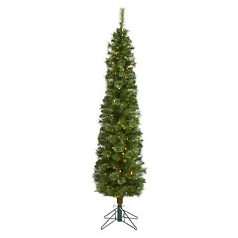 nearly natural 6-ft. Pencil 150-Light LED Artificial Christmas Tree