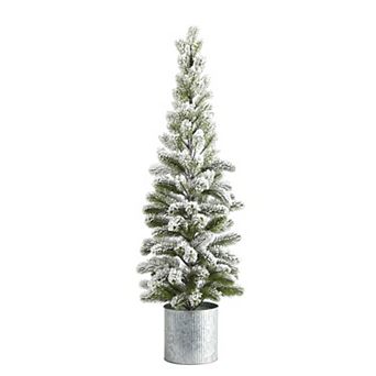 nearly natural 3-ft. Flocked Pine Artificial Christmas Tree