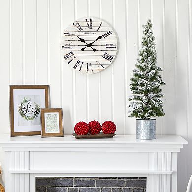 nearly natural 3-ft. Flocked Pine Artificial Christmas Tree