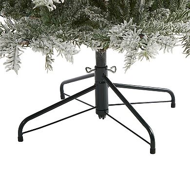 nearly natural 7.5-ft. Slim Flocked Nova Scotia Spruce 450-Light Artificial Christmas Tree