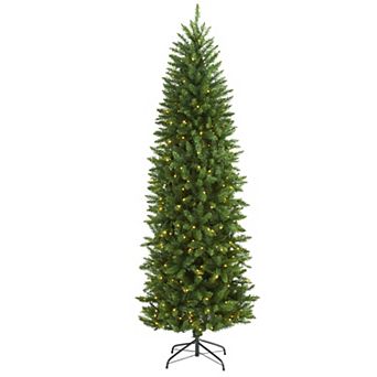 nearly natural 7-ft. Slim Mountain Pine 300-Light LED Artificial Christmas Tree